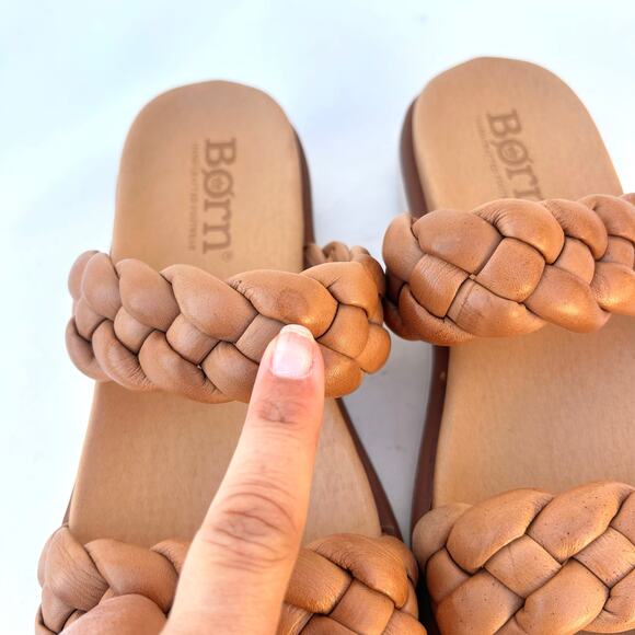 Born Women’s Freesia Sandals Braided Comfort Size 8 Tan Beige Neutral Flats - Picture 6 of 8